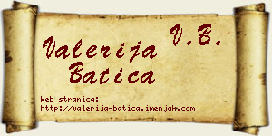 Valerija Batica vizit kartica